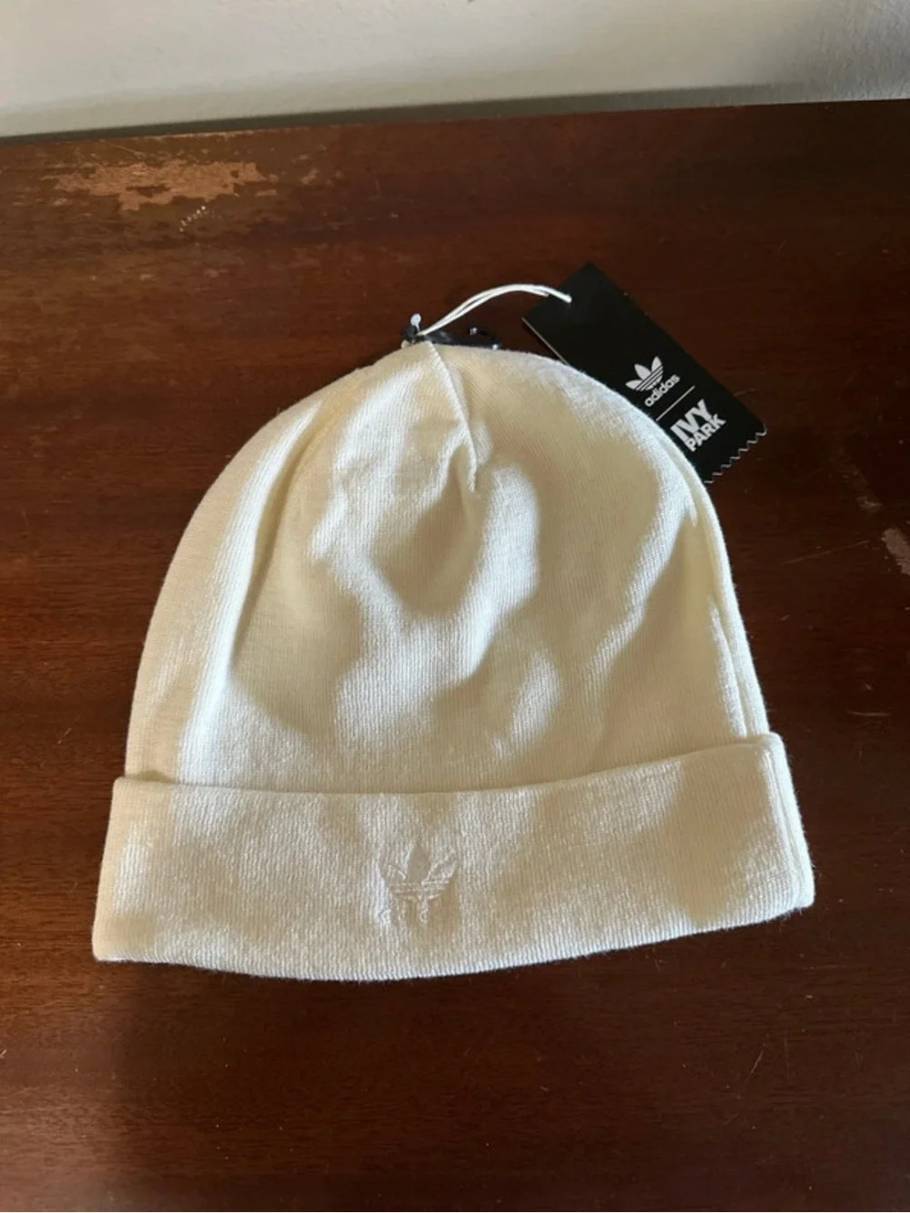 IVY PARK Ivory Embossed Logo Cuffed Beanie